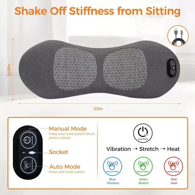 Multifunctional Lumbar Support Pillow with Massage and Heating