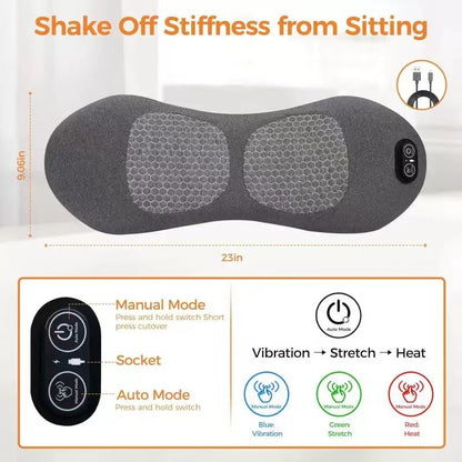 Multifunctional Lumbar Support Pillow with Massage and Heating