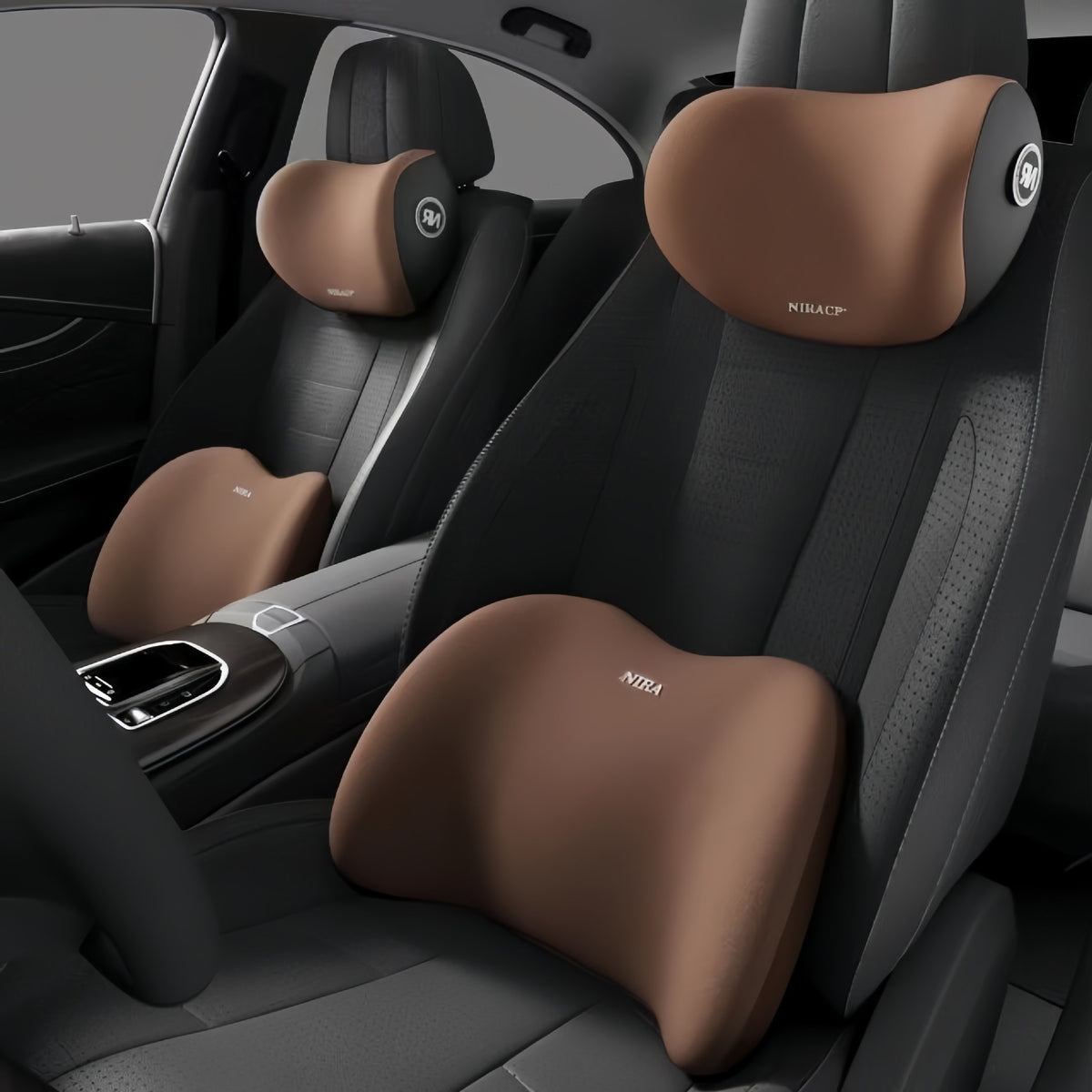 Memory Foam Car Headrest and Lumbar Support Pillow