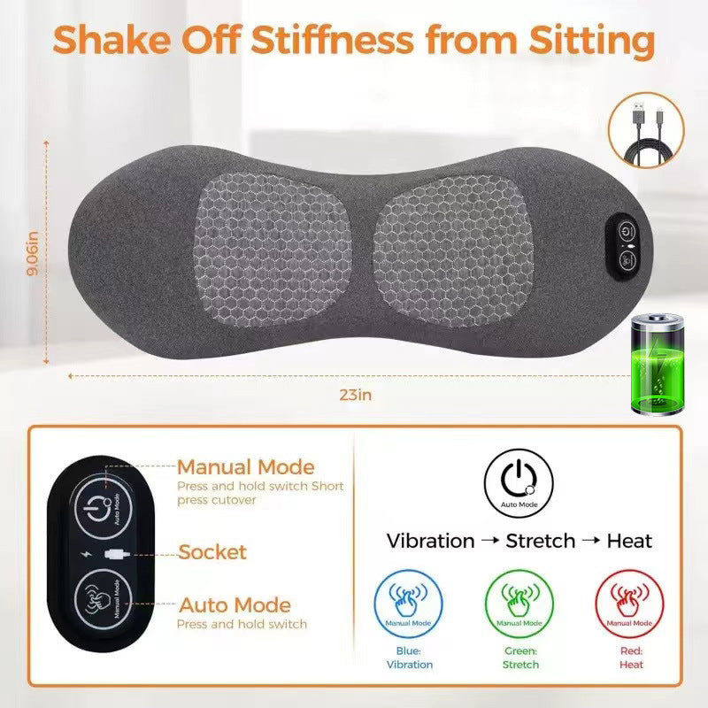 Multifunctional Lumbar Support Pillow with Massage and Heating